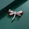 Broches Dragonfly pins Crystal Insect Broche Rhinestone Decor voor mannen vrouwen cadeau doek bruiloft feestjurk sieraden accessoires