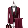 Męskie garnitury Blazers Mężczyźni Chudy 3 sztuki Zestaw Formalny Slim Fit Smokedo Suit Męskie Prace Weddne Blazery Wysokiej jakości Ubranie Płaszcz Pole Kamizelka 230313