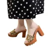 Zapatillas Sandalias de diseñador de altas tacones de altura de moda de buena calidad Flip-flop impresas zapatillas de lujo para mujeres y2303