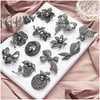 Biżuteria kobiety Pearl Crystal Button Pins Laria Bowknot Brooch Brooch Brooth Botochs Charm Drop dostawa weselna wydarzenia Dhwki