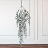 Fiori decorativi Edera artificiale Conservazione fresca 5 Biforcuto Riutilizzabile Appeso Foglie di vite di eucalipto verde Decorazione da parete in finto rattan