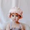 Casquettes chapeaux bébé filles printemps Summe dentelle court avant-toit chapeau avec nœud papillon respirant infantile casquettes né pographie accessoires 230313