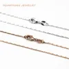 Chains Fashion 1mm Copper Stainless Steel Choker Necklace Jewelry For Women Charms Statement Necklaces Collar Gift 18inch B3381