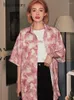 Women's Blouses 2023SS Tie-dye Pink Shirt Loose All-match Couple Button-up Jacket Trend Vintage Hong Kong Style Short-sleeved Blouse