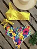 Swim wear Sexy Bikinis Women One Shoulder Swimwear High Waist Swimsuit Bandage Bathing Suits Beach Wear Biquini Female 230313