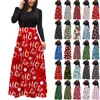 Casual Dresses S-2XL Plus Size Christmas Dress Women Autumn Winter Big Swing Long Sleeve O Neck Year Sexy