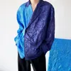 Męskie koszule zwykłe koszulę streetwear mody Man Tops Bluzka japońska plisowana vintage blezer kołnierz spółek kolorowy luźne mężczyźni