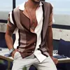 Men's T-Shirts Luxury Shirts For Men Social Evening Shirts Summer Short Slim Tops Lapel Button Tee Fashion Blouse Male Designer Clothing 230311