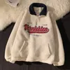 Sweats à capuche pour femmes Sweatshirts Vintage Punk Sweat Casual Col V Manches Longues Lettre Broderie Sweat À Capuche Harajuku Baseball Surdimensionné Pulls Tops 230313