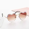 Luxury Designer High Quality Sunglasses 20% Off diamond inlaid love gradient heart fashion anti ultraviolet net red glasses