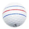 Golfbälle, 12 Stück, Golfbälle mit 3 Farblinien, zielen auf superlange Distanzen, 3-teilig, Schichtball für professionelles Wettkampfspiel, Marke 230313