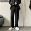 Męskie spodnie Brownblack Suit Pants Men Fashion Society Dress Dress Spodnie Koreańskie luźne proste spodnie Męskie Office Formalne spodnie S3XL 230313