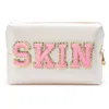 Makeup Tools Cute Travel Chenille Varsity Letter Makeup Bag Preppy Patch Cosmetic Pouch for Teens Girls Women Toiletry Storage Organizer 230313