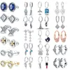 Studörhängen 2023 Charm Double Hoop 925 Silver Fit Original Brand Charms Diy Fine Jewelry Gift for Women Earring Making