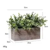 Decorative Flowers Faux Eucalyptus Plant In Rustic Wood Planter Box Artificial Greenery Arrangement Potted For Wedding Table Decor