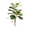 Wreaths Decorative Flowers 60cm Tall Artificial Ficus Tree Fake Rubber Plants Branch Plastic Banyan Leafs Tropical Landscape For Home Gard