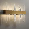 Lampa ścienna nowoczesna design kryształ do sypialni nocny luksusowy stal ze stali nierdzewnej oświetlenie oświetleniowe oświetlenie