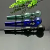 Nargile renk üç tekerlekli çift kabarcık düz duman cam su nargile sapı boruları