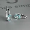 Dangle Lustre Classique Argent Couleur Petit Ovale Pierre Boucles D'oreilles De Mode Aqua Bleu Zircon Boucles D'oreilles Vintage De Mariée Boucles D'oreilles De Mariage Pour Les Femmes G230313