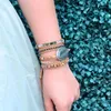 Charm Bracelets Arrival 4Unik Exclusive Women Bangles Natural Stone Crystal 5 Strands Leather Wrap Bracelet Femme