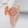 Wristwatches Women's Personalized Bracelet Decoration Rose Gold Flip Wristwatch Fashion Korean Diamond Quartz Watch Gift C481