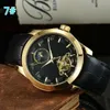 2023 Hochwertige Luxus-Herren-Uhren Vier-Needle-Arbeitsserie Große Schwungrad Automatisch mechanische Uhr Fashion Top Luxus Brand Armbanduhr Ledergürtel