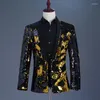 Men's Suits Party Men Suit Blazers Two Color Stage Jackets Sequin Blazer Costumes Yellow Blue Green Black Casual