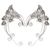 Boucles d'oreilles à Clip en forme de papillon, manchette d'oreille, manchette d'elfe, filigrane de mariage, bijoux en cristal féerique, elfes en zircone, 230311