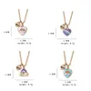 Faahion Best Friends Rainbow Heart Pendant Necklace Designer for Children Alloy Gold Chain South American BFF Pendants Necklaces Short Choker Friendship Jewelry