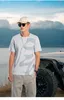 T-shirts voor heren YTX2955 Summer Creative Print Ademend Watermark Heavyweight Cotton Short Sleeve T-Shirt Men 230313