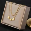 Chains 316 Stainless Steel Gold Plated Multi Chain Necklace Women Love Heart Pendant For Party Gift