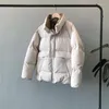 Women's Trench Coats Women Winter Cotton-Padded Jacket Short Korean Loose Bread Clothes Thick Warm Solid White Coat Female Streetwear