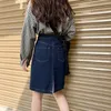Gonne Gonne di jeans Donna Impero con spacco sul retro A-line Estate Stile coreano Studenti All-match Moda Faldas Mujer Estetica 230313
