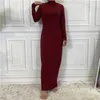 Ethnische Kleidung Mode innen grundlegende muslimische Kleid Femme Musulmane Peignoir Türkei Islam arabische gestrickte Pullover Kleider Abayas für Frauen Roben