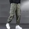 Herenbroek joggers ademende mid-rise hiphop stijl mannen pure kleur pluche voering linering trekkoord lading anti-freeze