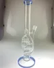 Glass hookah swiss bong with chinese blue color 16inch 18mm joint sclean high quantity