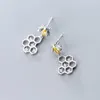 Orecchini pendenti GS310 Vero argento sterling 925 Bumble Bee e nido d'ape Goccia Gioielli ipoallergenici di lusso per le donne Ragazze