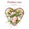 Decorative Flowers Wreaths 30cm Simulation Flower Garland Peach Heart Ball Chrysanthemum Plant Decor Door Hanging for Wedding Party 230313