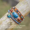 Charm Bracelets Arrival 4Unik Healing Stone Wrap Bracelet Triple Leather For Drop