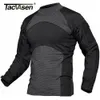 Men's T-Shirts TACVASEN Men Summer Tactical T-shirt Army Combat Airsoft Tops Long Sleeve Military tshirt Paintball Hunt Camouflage Clothing 5XL 230311