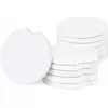 Dunelm tapetes de mesa em branco, porta-copos de cerâmica para carro, 6,6x6,6 cm, almofada de isolamento, presente e lembrança, folha de cerâmica para carro