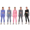 Women's Two Piece Pants Winter Women Top and Pant Set Seamless Ladies Tracksuit Gym High Elasticic Female Sportsuit Girl Yoga Training Suit 230313