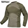 Men's T-Shirts TACVASEN Men Summer Tactical T-shirt Army Combat Airsoft Tops Long Sleeve Military tshirt Paintball Hunt Camouflage Clothing 5XL 230311