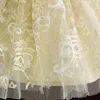 Vestidos de menina bebê para vestido de batismo de verão Bordado vestido infantil de 1 ano de casamento