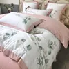 Наборы постельных принадлежностей высокого роскошного отпечатка цветка чистое хлопковое наборе для одеяла одеяла