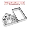 Ferramentas de panificação PASSE 10PCS 3D Gingerbread House Aço inoxidável Cenário de Natal Cutters Cutters Set Biscuit Mold Fndant Cutter Tool