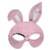 Party Masks 6 Pieces Easter Sequins Bunny Masks Apparel Accessories Costume Cosplay Props Birthday Gift 230313