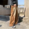 Mäns jeans män chic tryckt jeans ljusbruna denim byxor harajuku man streetwear rak mopping byxor baggy casual jean pants z0301