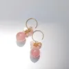 Pendientes colgantes Lii Ji Natural Madagascar Rose Quartz American 14K Gold Filled Real Gemstone Joyería hecha a mano para mujer Chica Regalo