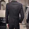 Abiti da uomo Blazer 6XL 7XL Giacche Gilet Pantaloni Blazer coreani da uomo Slim Check Abito da lavoro britannico da uomo Tre pezzi Abito da sposa sposo uomo 230313